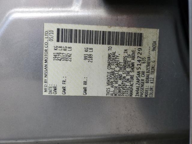 1N4AL2AP5AN514729 - 2010 NISSAN ALTIMA BASE SILVER photo 12