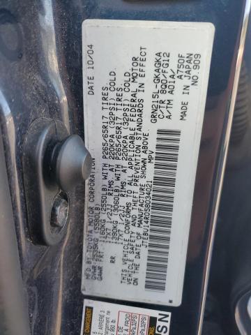 JTEBU14R058034021 - 2005 TOYOTA 4RUNNER SR5 Blau Foto 12