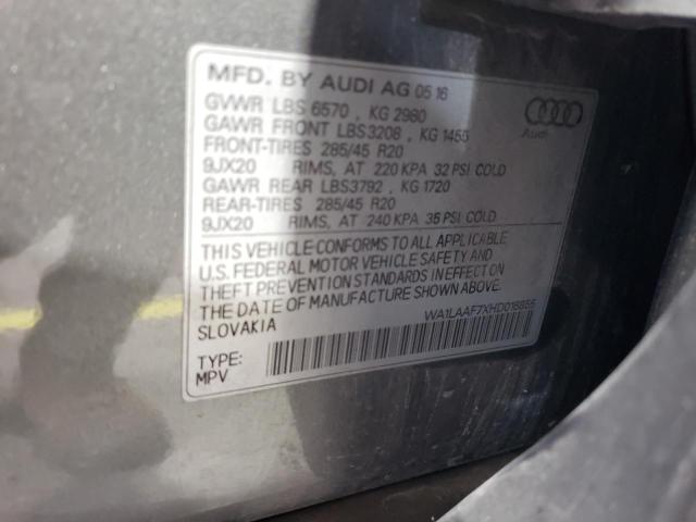 WA1LAAF7XHD016855 - 2017 AUDI Q7 PREMIUM PLUS Gris foto 13