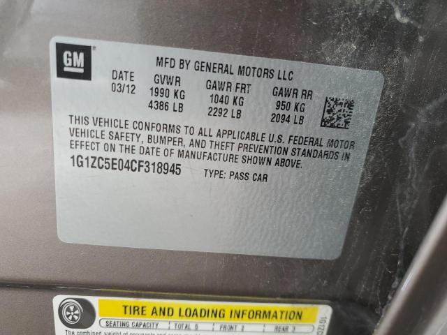 1G1ZC5E04CF318945 - 2012 CHEVROLET MALIBU 1LT 棕色 照片 12