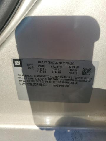 1G11C5SA2DF196839 - 2013 CHEVROLET MALIBU 1LT BEIGE photo 12