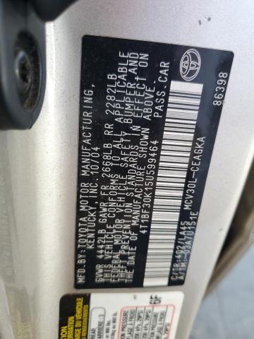 4T1BF30K15U599464 - 2005 TOYOTA CAMRY LE SILVER photo 12