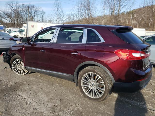 2LMPJ8LR9HBL25079 - 2017 LINCOLN MKX RESERVE BURGUNDY photo 2