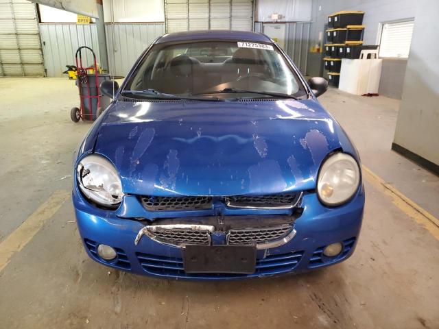 1B3ES56C65D225250 - 2005 DODGE NEON SXT BLUE photo 5