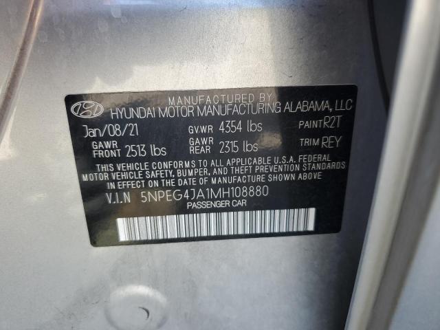 5NPEG4JA1MH108880 - 2021 HYUNDAI SONATA SE SILVER photo 12