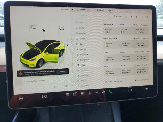 7SAYGAEE3NF576220 - 2022 TESLA MODEL Y Niebieski zdjęcie 9