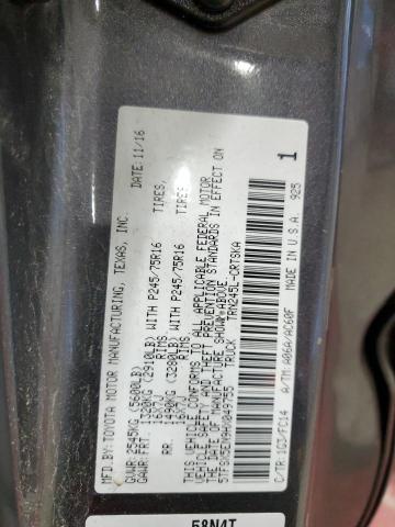 5TFSX5EN9HX049755 - 2017 TOYOTA TACOMA ACCESS CAB Մոխրագույն լուսանկար 12