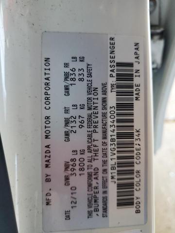 JM1BL1VG3B1434003 - 2011 MAZDA 3 I Beyaz fotoğraf 12