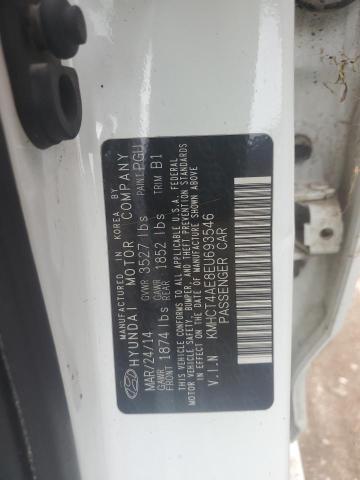 KMHCT4AE8EU693546 - 2014 HYUNDAI ACCENT GLS WHITE photo 12