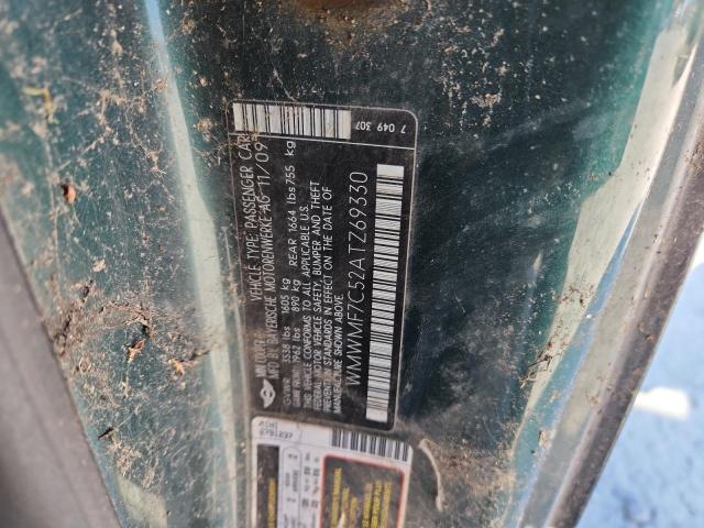 WMWMF7C52ATZ69330 - 2010 MINI COOPER S GREEN photo 12