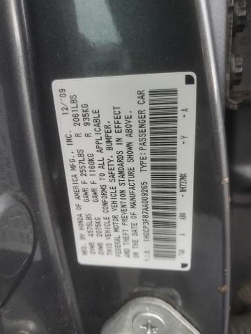 1HGCP3F87AA009265 - 2010 HONDA ACCORD EXL GRAY photo 12