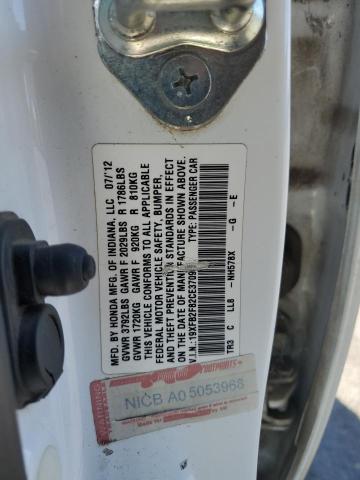 19XFB2F82CE370939 - 2012 HONDA CIVIC EX 白色 照片 12