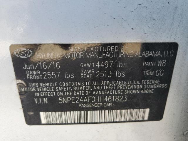 5NPE24AF0HH461823 - 2017 HYUNDAI SONATA SE WHITE photo 12