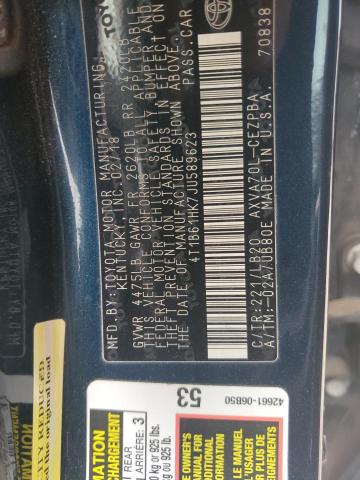 4T1B61HK7JU589623 - 2018 TOYOTA CAMRY XSE TEAL photo 13