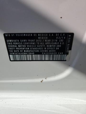 3VW2K7AJ4EM413849 - 2014 VOLKSWAGEN JETTA BASE Սպիտակ լուսանկար 13