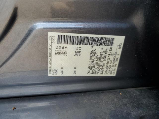 1N4AA6AV2KC378780 - 2019 NISSAN MAXIMA S 灰色 照片 12