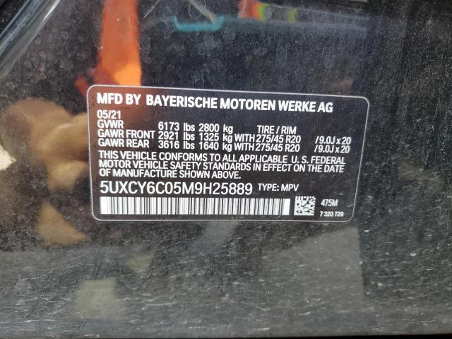5UXCY6C05M9H25889 - 2021 BMW X6 XDRIVE40I BLACK photo 13