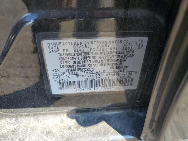 3N1AB7AP5JY292029 - 2018 NISSAN SENTRA S Қара фото 13