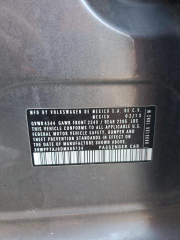 3VWPP7AJ6DM665124 - 2013 VOLKSWAGEN JETTA S 灰色 照片 13