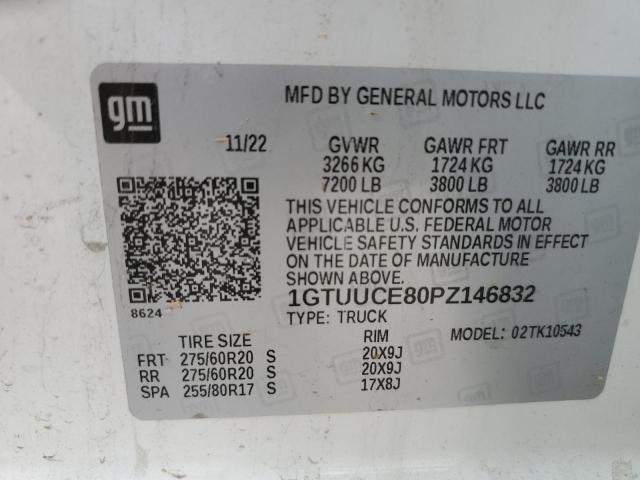 1GTUUCE80PZ146832 - 2023 GMC SIERRA K1500 ELEVATION WHITE photo 12