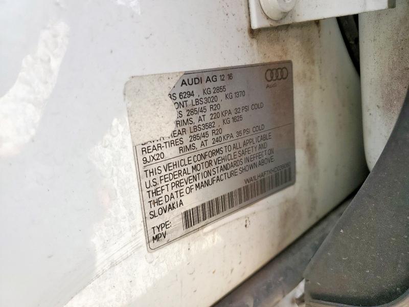 WA1LHAF7XHD039080 - 2017 AUDI Q7 PREMIUM PLUS Ақ фото 13