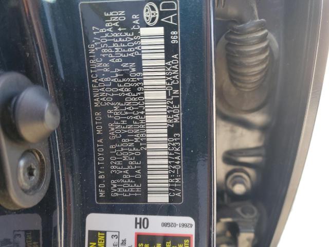 2T1BURHE4JC019319 - 2018 TOYOTA COROLLA L BLUE photo 13