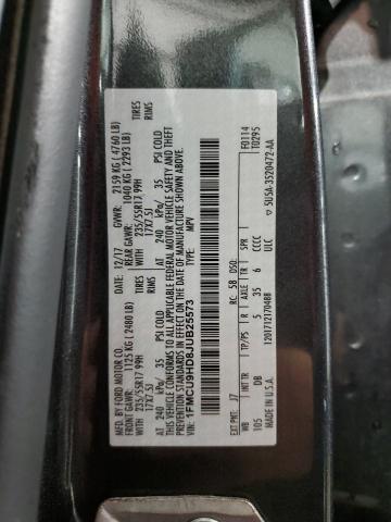 1FMCU9HD8JUB25573 - 2018 FORD ESCAPE SEL ნაცრისფერი ფოტო 14