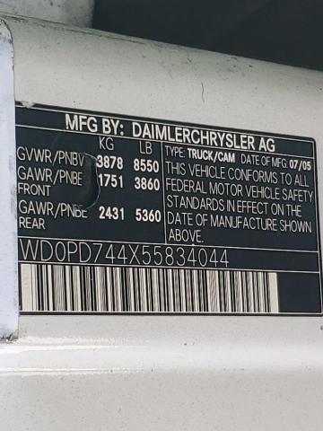 WD0PD744X55834044 - 2005 DODGE SPRINTER 2500 白色 照片 12