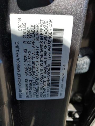 19UUB2F6XKA006230 - 2019 ACURA TLX TECHNOLOGY GRAY photo 12