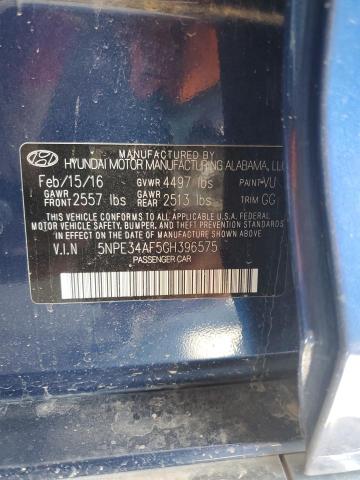 5NPE34AF5GH396575 - 2016 HYUNDAI SONATA SPORT 蓝色 照片 12