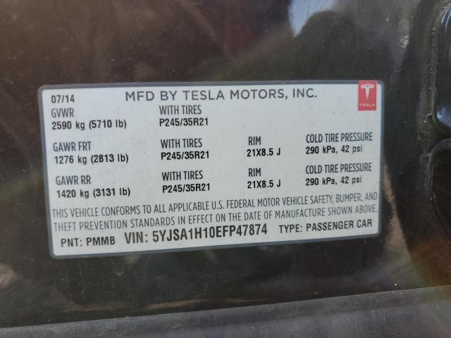 5YJSA1H10EFP47874 - 2014 TESLA MODEL S BLUE photo 13