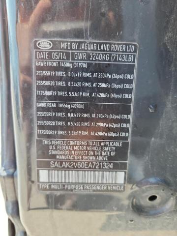 SALAK2V60EA721324 - 2014 LAND ROVER LR4 HSE LUXURY GRAY photo 14