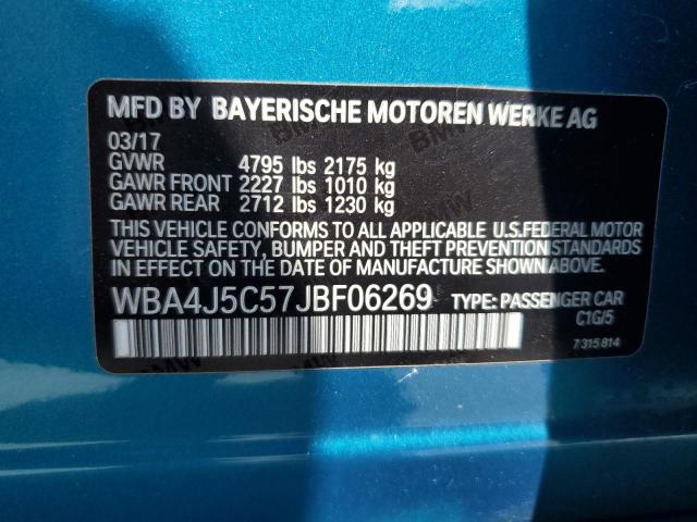 WBA4J5C57JBF06269 - 2018 BMW 440I GRAN COUPE TEAL photo 12