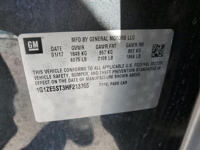 1G1ZE5ST3HF213765 - 2017 CHEVROLET MALIBU LT GRAY photo 12