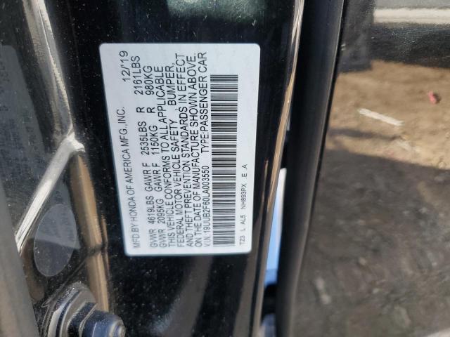 19UUB2F60LA003550 - 2020 ACURA TLX TECHNOLOGY შავი ფოტო 12