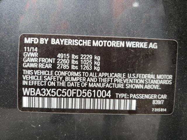 WBA3X5C50FD561004 - 2015 BMW 328 XIGT GRAY photo 12