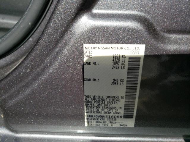 1N4BL4DV0NN316088 - 2022 NISSAN ALTIMA SV GRAY photo 13