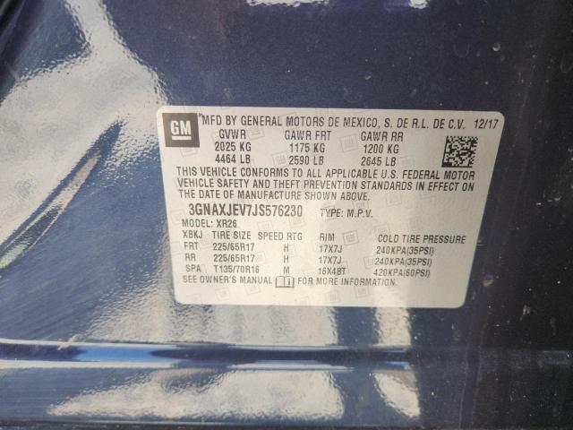 3GNAXJEV7JS576230 - 2018 CHEVROLET EQUINOX LT 蓝色 照片 13