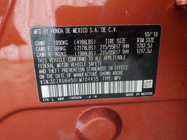 3CZRU6H50LM704435 - 2020 HONDA HR-V EX ORANGE photo 14