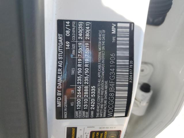 WDCGG8JB4FG341906 - 2015 MERCEDES-BENZ GLK 350 4MATIC WHITE photo 13