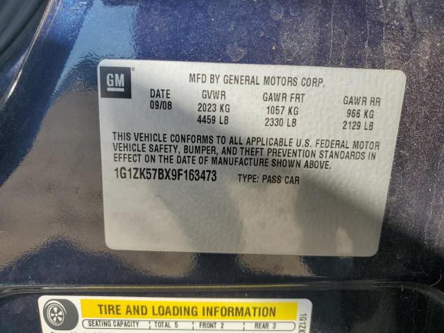 1G1ZK57BX9F163473 - 2009 CHEVROLET MALIBU LTZ ლურჯი ფოტო 12