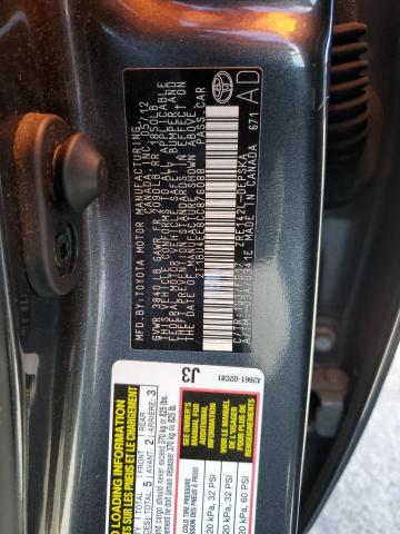 2T1BU4EE8CC876088 - 2012 TOYOTA COROLLA BASE GRAY photo 12