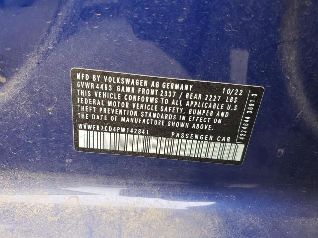 WVWFB7CD4PW142841 - 2023 VOLKSWAGEN GOLF R 蓝色 照片 12