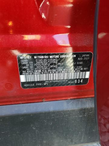 JA4J4TA84NZ031974 - 2022 MITSUBISHI OUTLANDER ES წითელი ფოტო 12