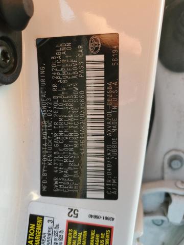 4T1G11AK2PU786660 - 2023 TOYOTA CAMRY SE NIGHT SHADE WHITE photo 12