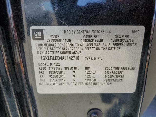 1GKLRLED4AJ142710 - 2010 GMC ACADIA SLE შავი ფოტო 13