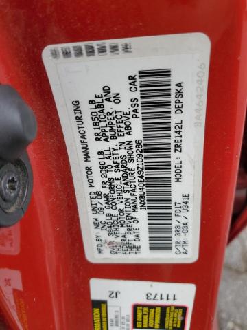 1NXBU40E49Z109286 - 2009 TOYOTA COROLLA BASE 红色 照片 12