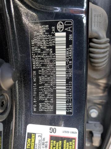 2T1BURHE8HC765945 - 2017 TOYOTA COROLLA L BLACK photo 13