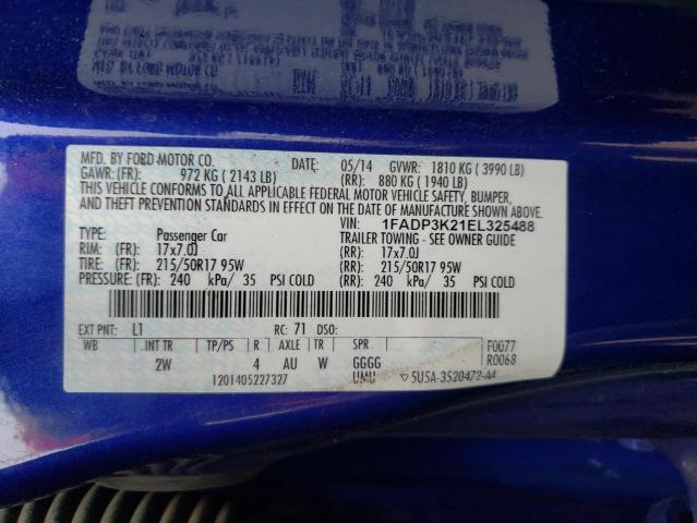 1FADP3K21EL325488 - 2014 FORD FOCUS SE BLUE photo 13