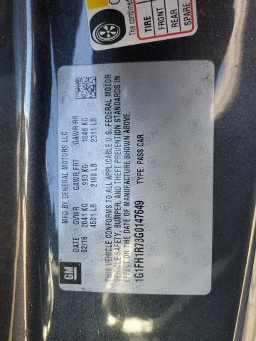 1G1FH1R73G0147649 - 2016 CHEVROLET CAMARO SS GRAY photo 13